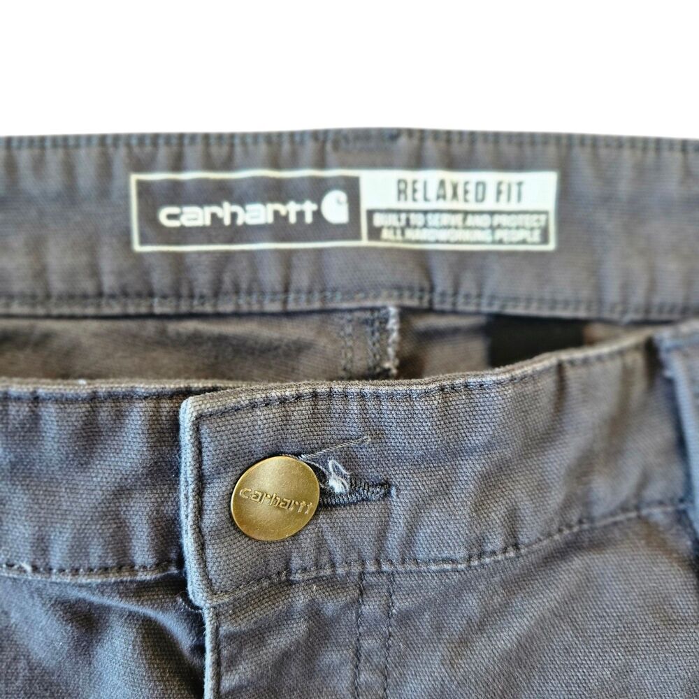 Carhartt Rugged Flex Pants Women's Size 8 Short Gray Relaxed Carpenter Fit - Picture 4 of 5